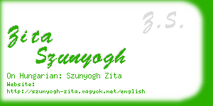 zita szunyogh business card